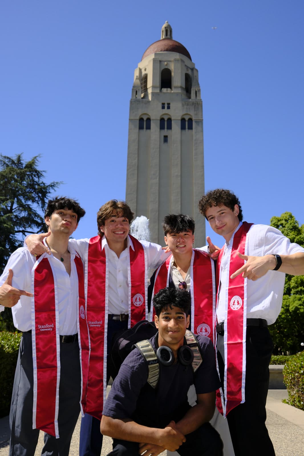Nick with friends at Stanford graduation