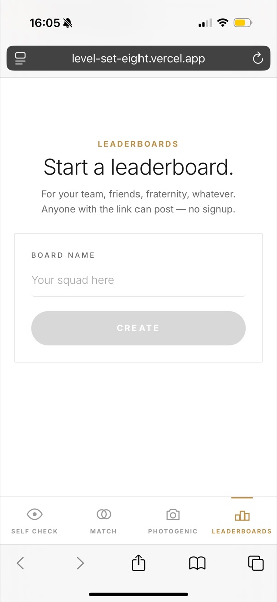 Leaderboards tab